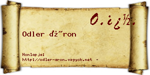 Odler Áron névjegykártya